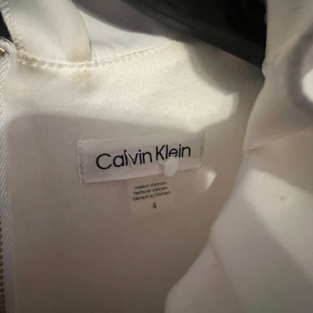 Calvin Klein White Ruffle Collar Mini Dress - Picture 4 of 4